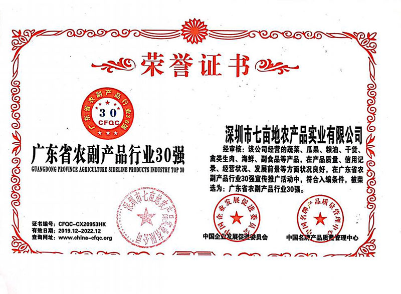 廣東省農副產品行業30強